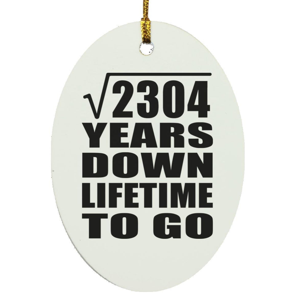 48th Anniversary Square Root of 2304 Years Lifetime To Go - Oval Ornament