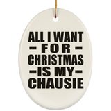 All I Want For Christmas Is My Chausie - Oval Ornament
