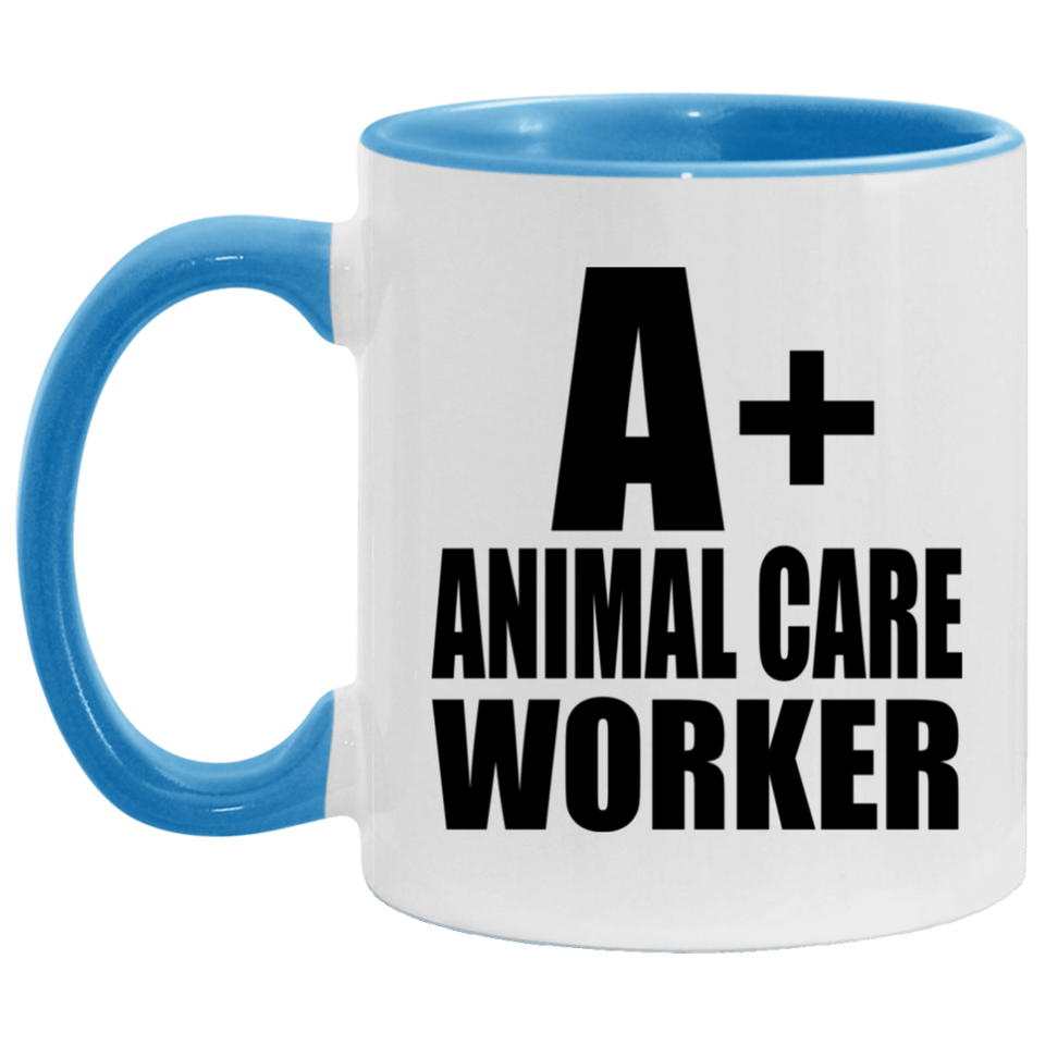 A+ Animal Care Worker - 11oz Accent Mug Blue