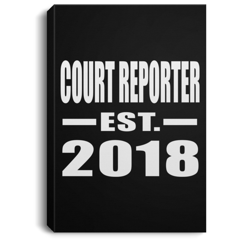 Court Reporter Established EST. 2018 - Canvas Portrait