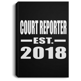 Court Reporter Established EST. 2018 - Canvas Portrait