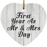 First Year As Mr & Mrs Day - Heart Ornament F