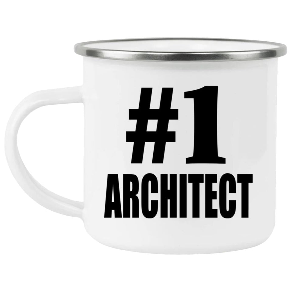 Number One #1 Architect - 12oz Camping Mug