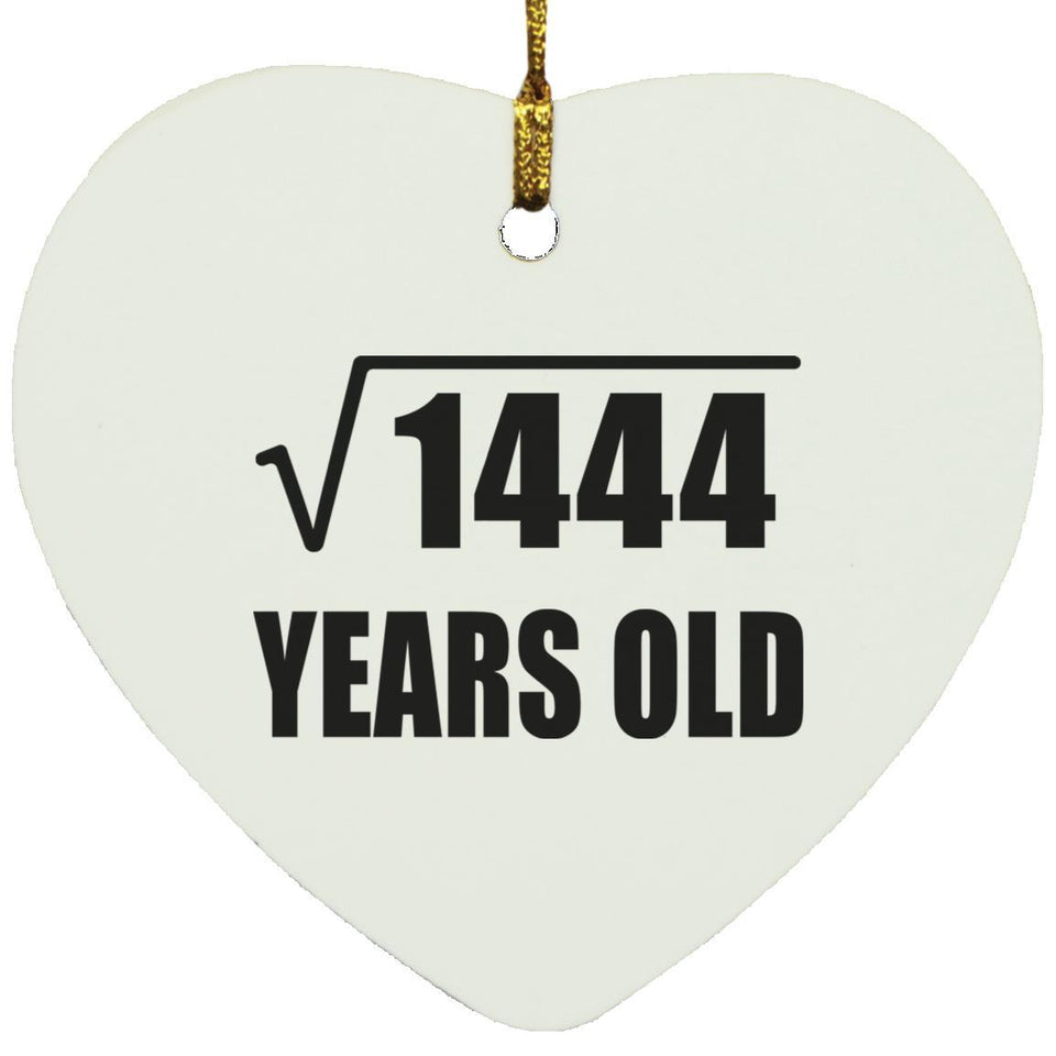 38th Birthday Square Root of 1444 Years Old - Heart Ornament