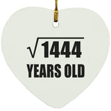 38th Birthday Square Root of 1444 Years Old - Heart Ornament