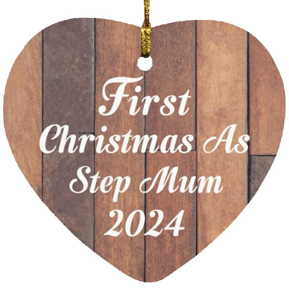 First Christmas As Step Mum 2024 - Heart Ornament E