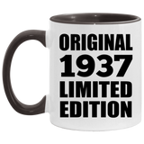 87th Birthday Original 1937 Limited Edition - 11oz Accent Mug Black