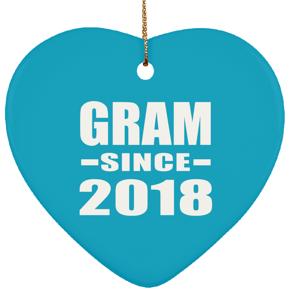Gram Since 2018 - Heart Ornament