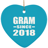 Gram Since 2018 - Heart Ornament