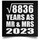 94th Anniversary Square Root of 8836 Years As Mr & Mrs 2023 - Poster Square