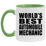 World's Best Automobile Mechanic - 11oz Accent Mug Green