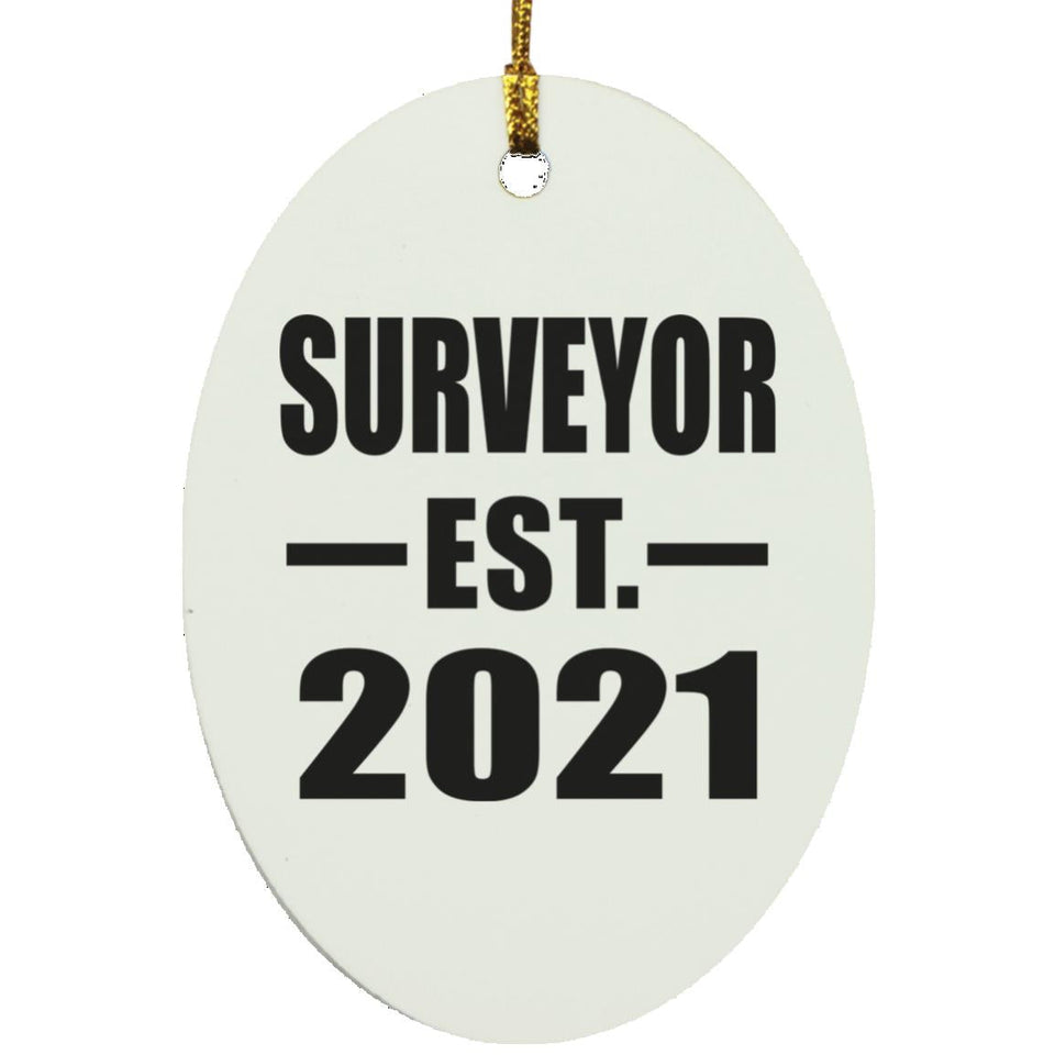 Surveyor Established EST. 2021 - Oval Ornament