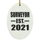 Surveyor Established EST. 2021 - Oval Ornament