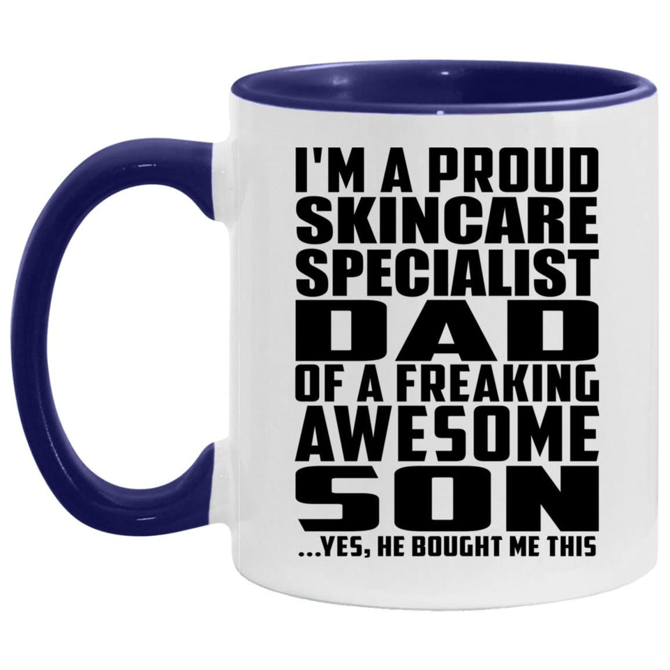 Proud Skincare Specialist Dad Of Awesome Son - 11oz Accent Mug Purple