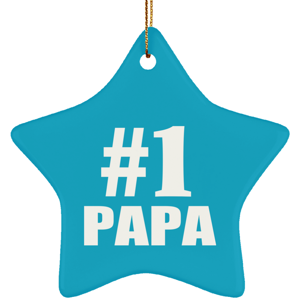 Number One #1 Papa - Star Ornament