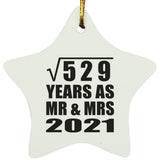 23rd Anniversary Square Root of 529 Years As Mr & Mrs 2021 - Star Ornament