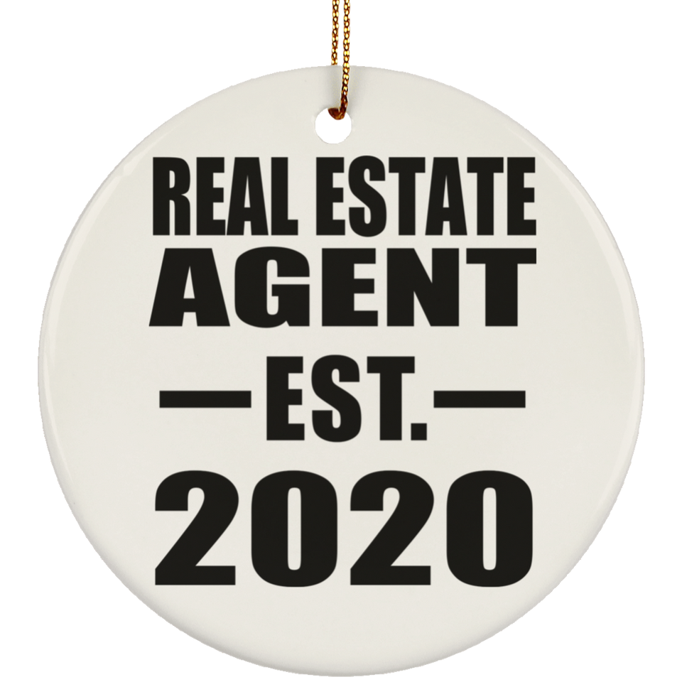 Real Estate Agent Established EST. 2020 - Circle Ornament