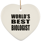 World's Best Biologist - Heart Ornament