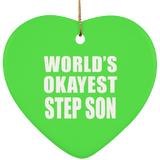 World's Okayest Step Son - Heart Ornament