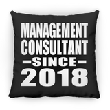 Management Consultant Since 2018 - Throw Pillow Black