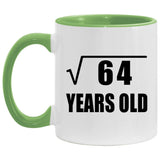 8th Birthday Square Root of 64 Years Old - 11oz Accent Mug Green