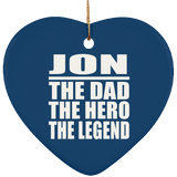 Jon The Dad The Hero The Legend - Heart Ornament