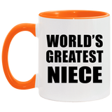 World's Greatest Niece - 11oz Accent Mug Orange