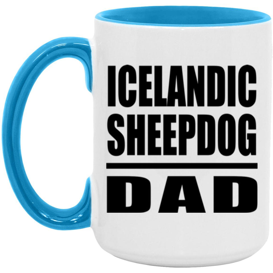 Icelandic Sheepdog Dad - 15oz Accent Mug Blue