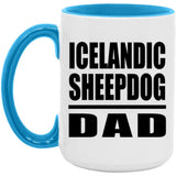 Icelandic Sheepdog Dad - 15oz Accent Mug Blue