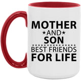 Mother and Son, Best Friends For Life - 15oz Accent Mug Red