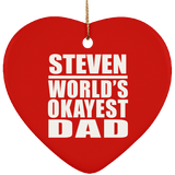 Steven World's Okayest Dad - Heart Ornament