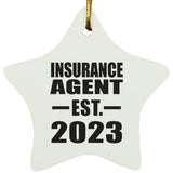 Insurance Agent Established EST. 2023 - Star Ornament