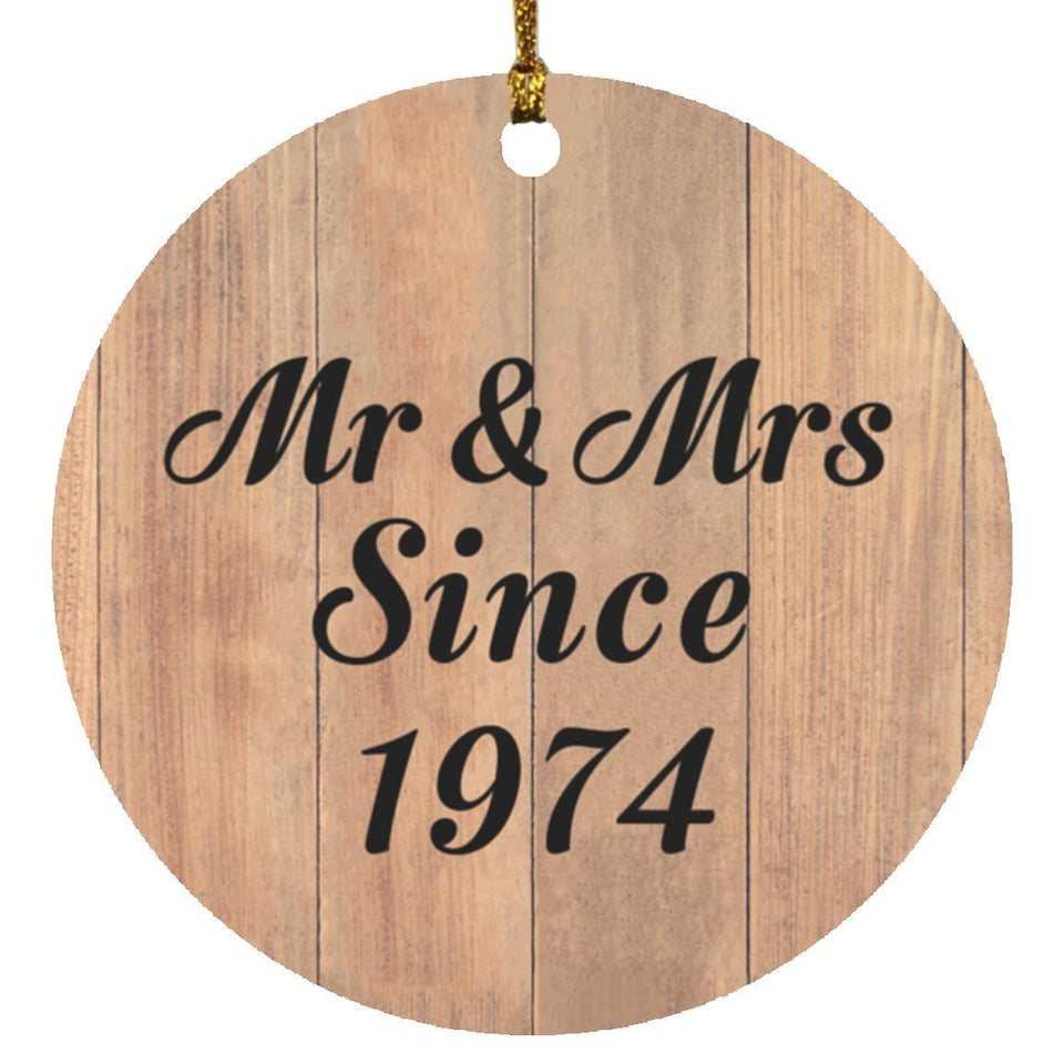 50th Anniversary Mr & Mrs Since 1974 - Circle Ornament C