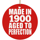 124th Birthday Made In 1900 Aged To Perfection - Circle Ornament