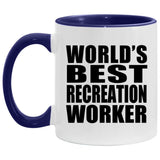 World's Best Recreation Worker - 11oz Accent Mug Purple