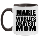 Marie World's Okayest Mom - 11oz Accent Mug Black