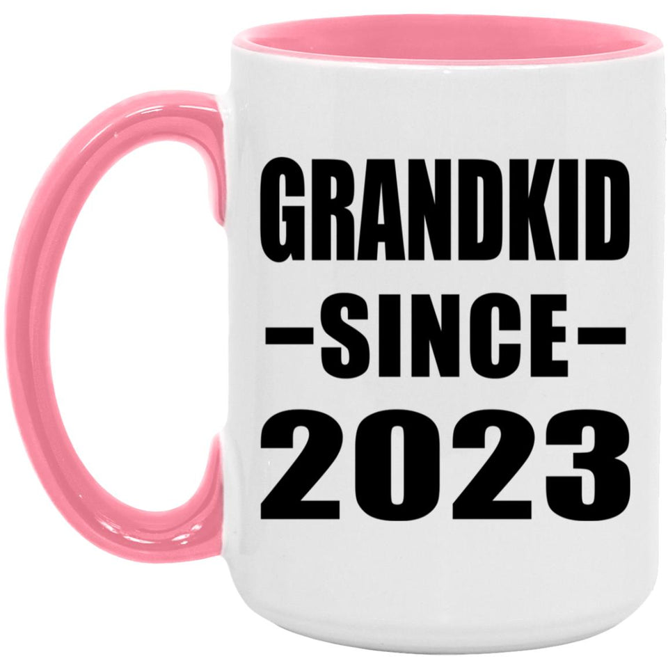 Grandkid Since 2023 - 15oz Accent Mug Pink