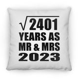 49th Anniversary Square Root of 2401 Years As Mr & Mrs 2023 - Throw Pillow