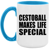 Cestoball Makes Life Special - 15oz Accent Mug Blue