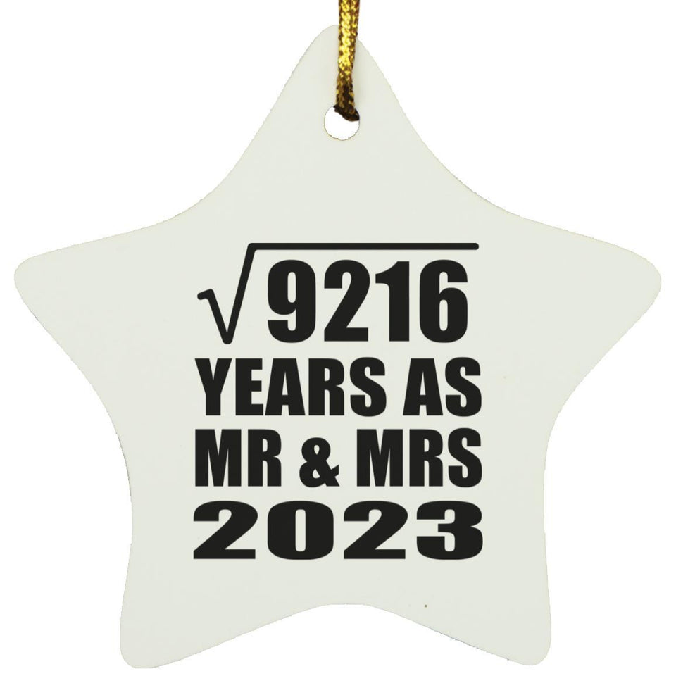 96th Anniversary Square Root of 9216 Years As Mr & Mrs 2023 - Star Ornament