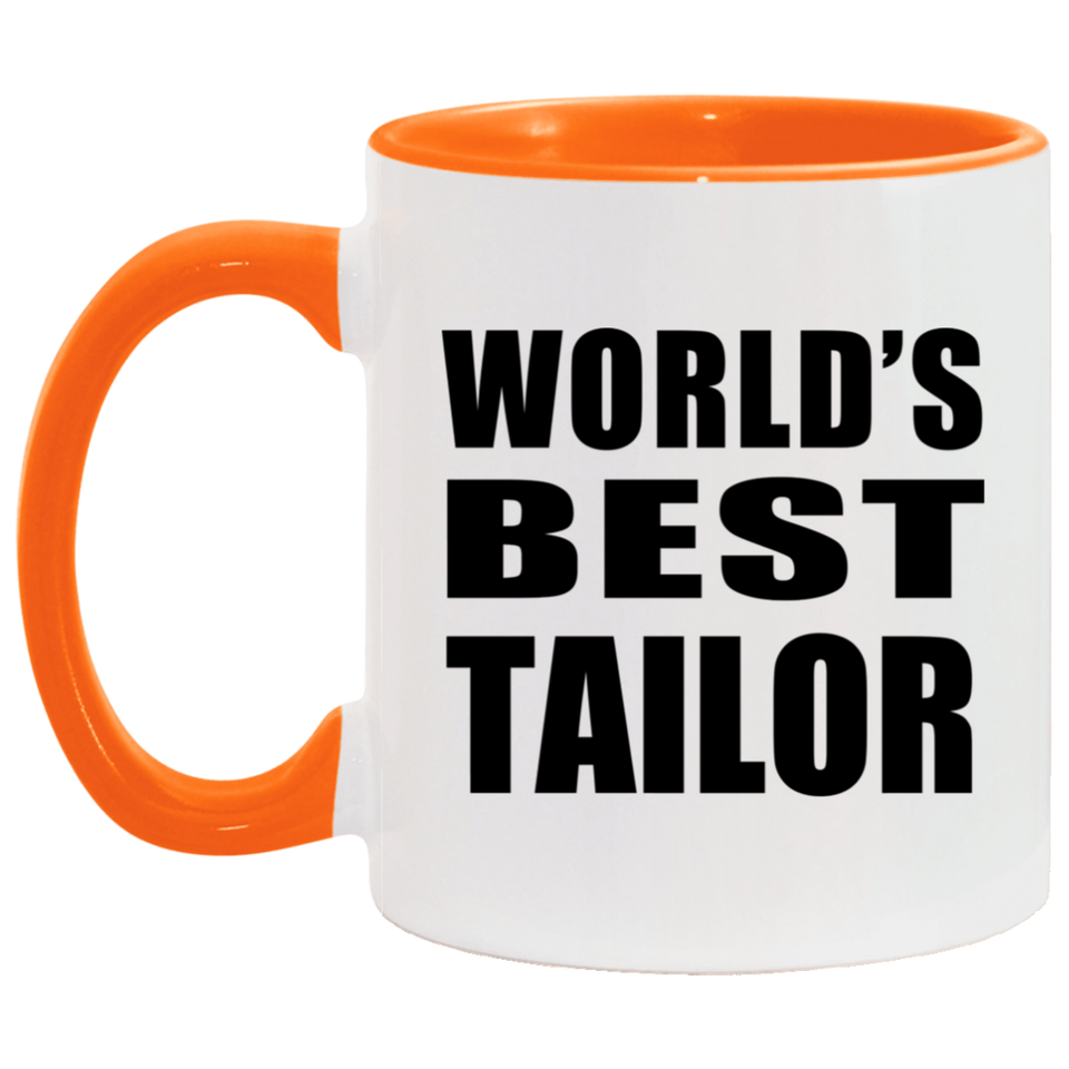 World's Best Tailor - 11oz Accent Mug Orange