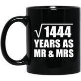 38th Anniversary Square Root of 1444 Years As Mr & Mrs - 11oz Coffee Mug Black