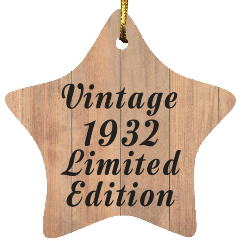 92nd Birthday Vintage 1932 Limited Edition - Star Ornament C