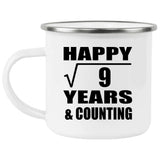 Happy 3rd Anniversary Square Root of 9 Years & Counting - 12oz Camping Mug