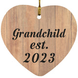 Grandchild Established EST. 2023 - Heart Ornament C