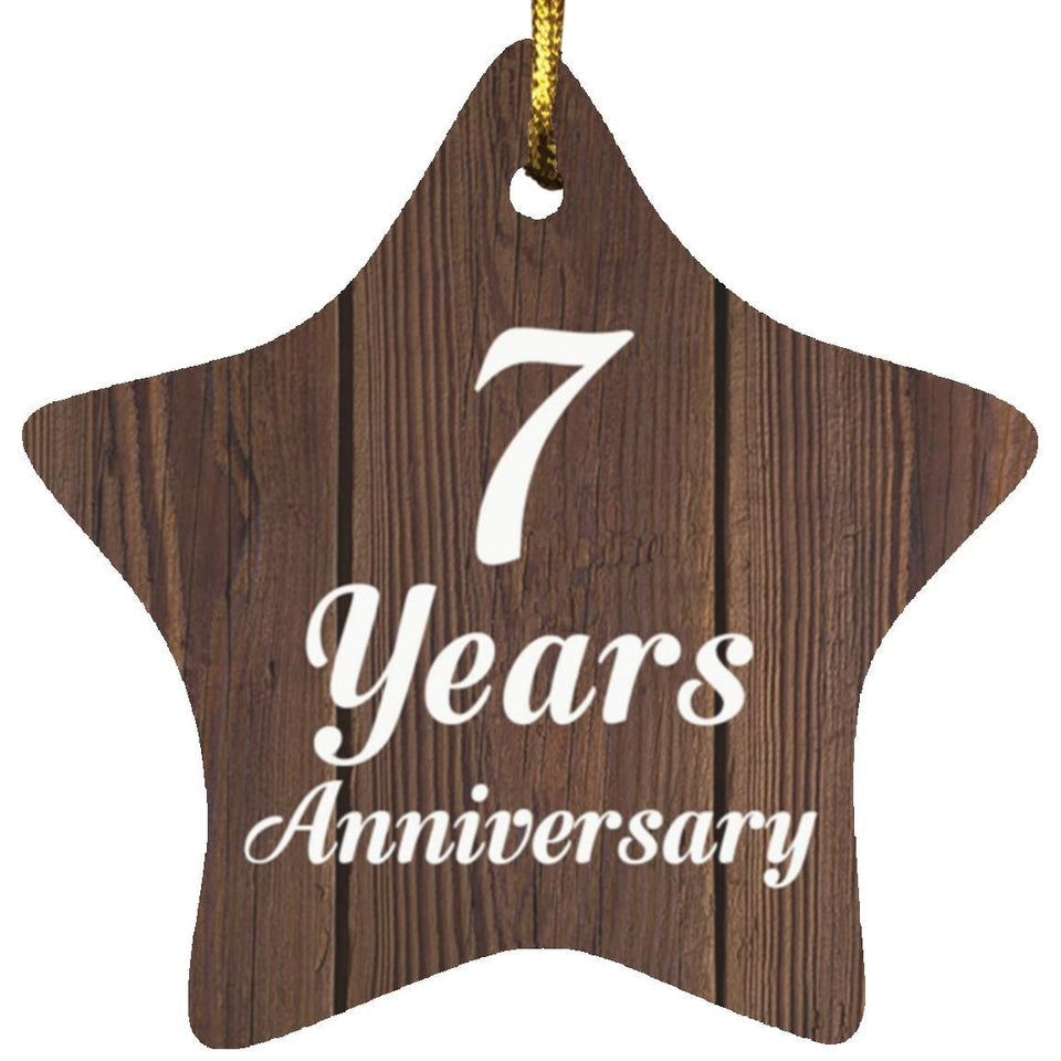 7th Anniversary 7 Years Anniversary - Star Ornament D