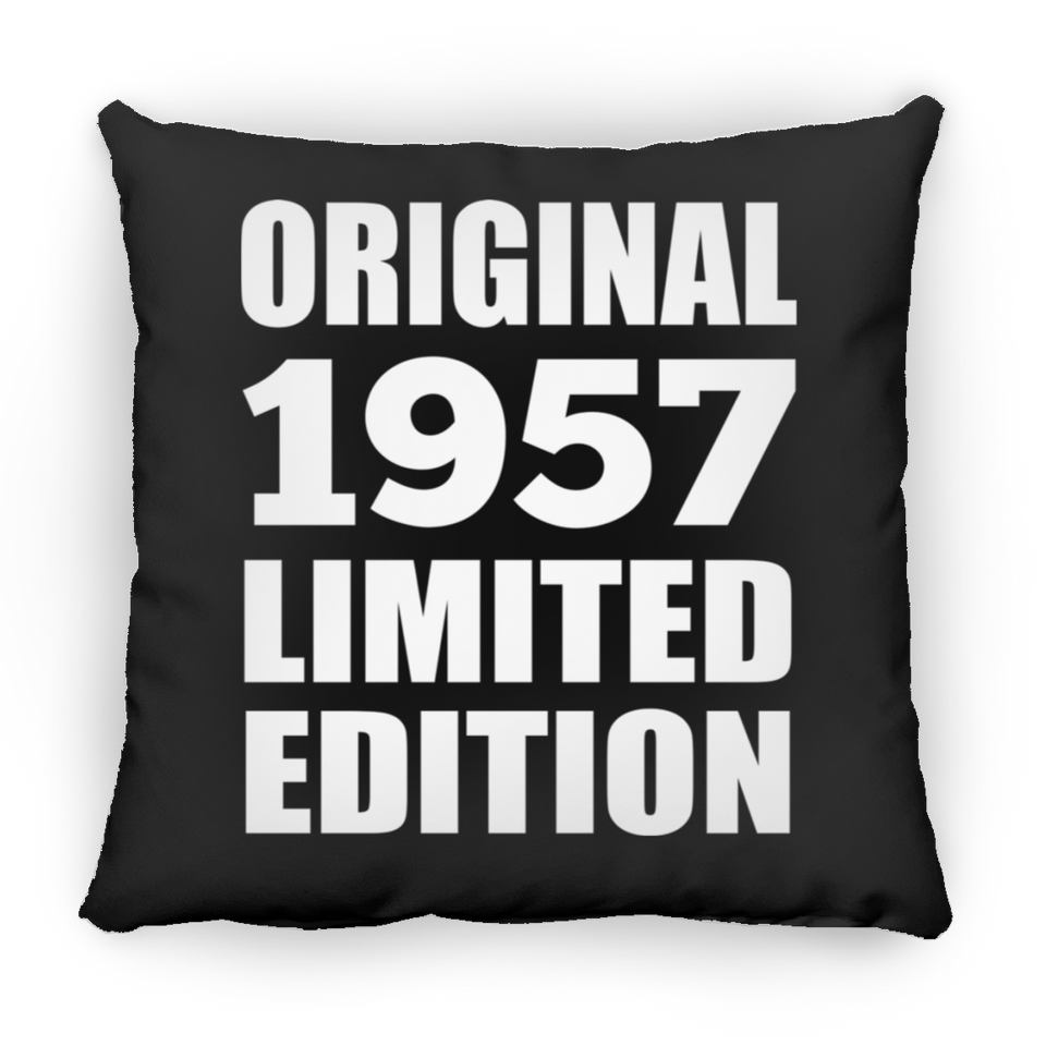 67th Birthday Original 1957 Limited Edition - Throw Pillow Black