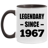 57th Birthday Legendary Since 1967 - 11oz Accent Mug Black
