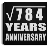 28th Anniversary Square Root of 784 Years Anniversary - Canvas Square