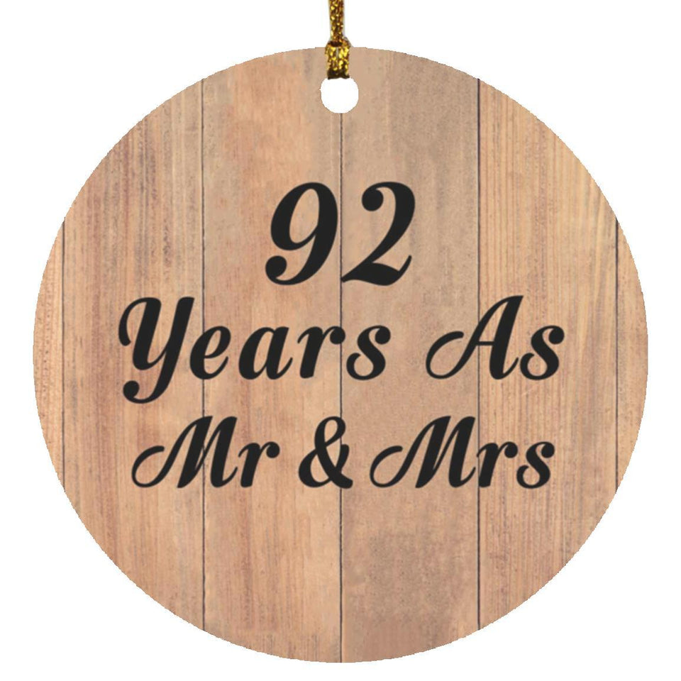 92 Years As Mr & Mrs - Circle Ornament C